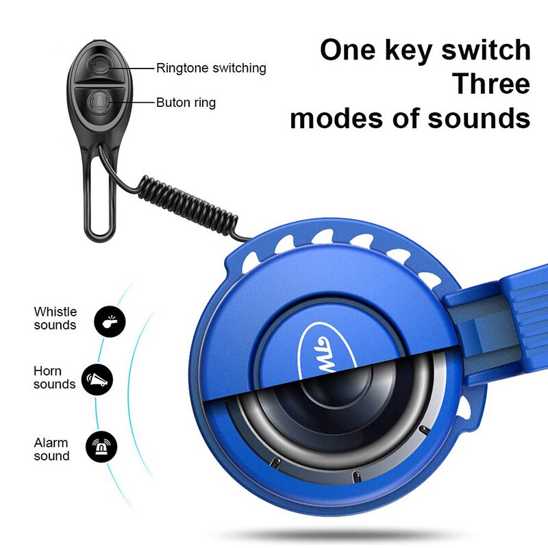 Bocina electrónica para bicicleta, recargable vía USB, a prueba de agua, volumen alto, manillar de bicicleta eléctrica, minitimbre con alarma