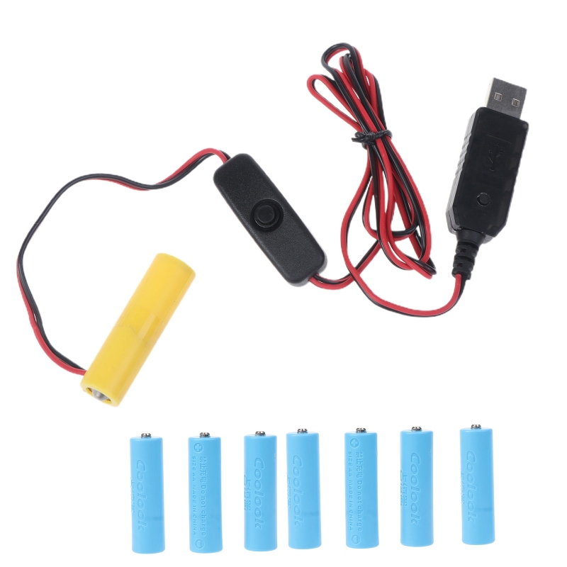 4 aaa dummy batterij adapter usb voeding schakelaar kabel vervangen 4 aaa batterijen voor afstandsbedieningen camera speelgoed led strip: Grey