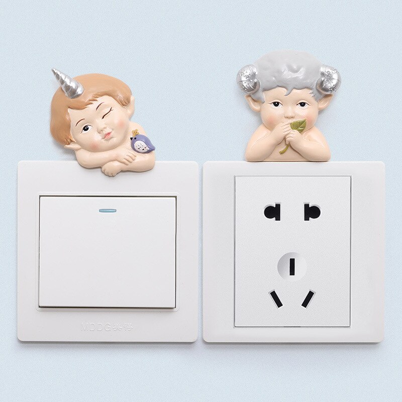 Funda de protección del interruptor, calcomanías de pared de dibujos animados 3D, cubierta protectora, adhesivo para el hogar, enchufe de pared decorativo