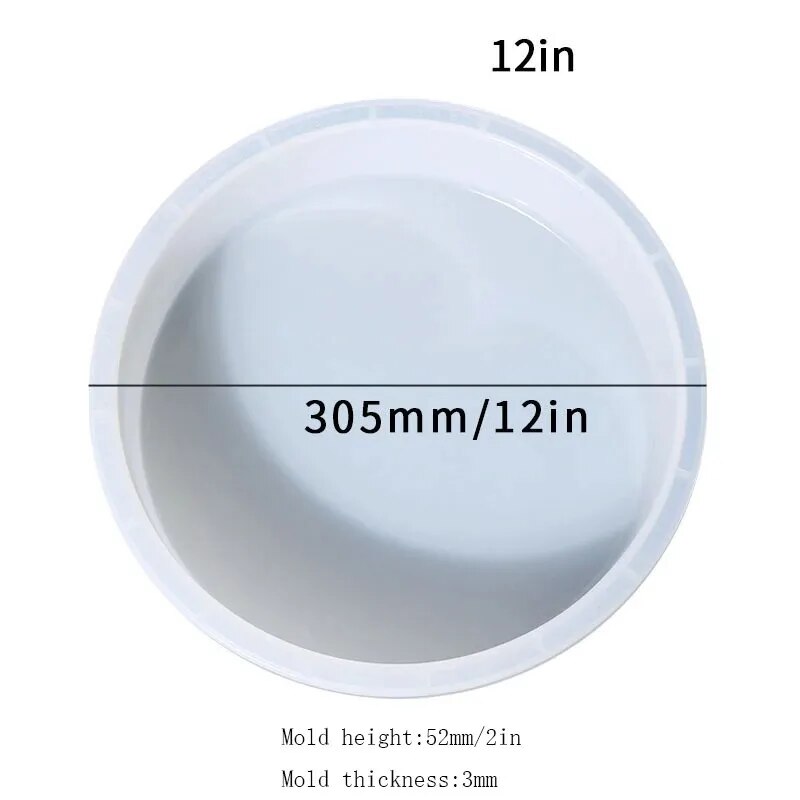 60cm Ocean Big Round Rectangle Table Resin Mold Oversize Round Table Ornaments River Table Silicone Mold Resin Casting Making: black