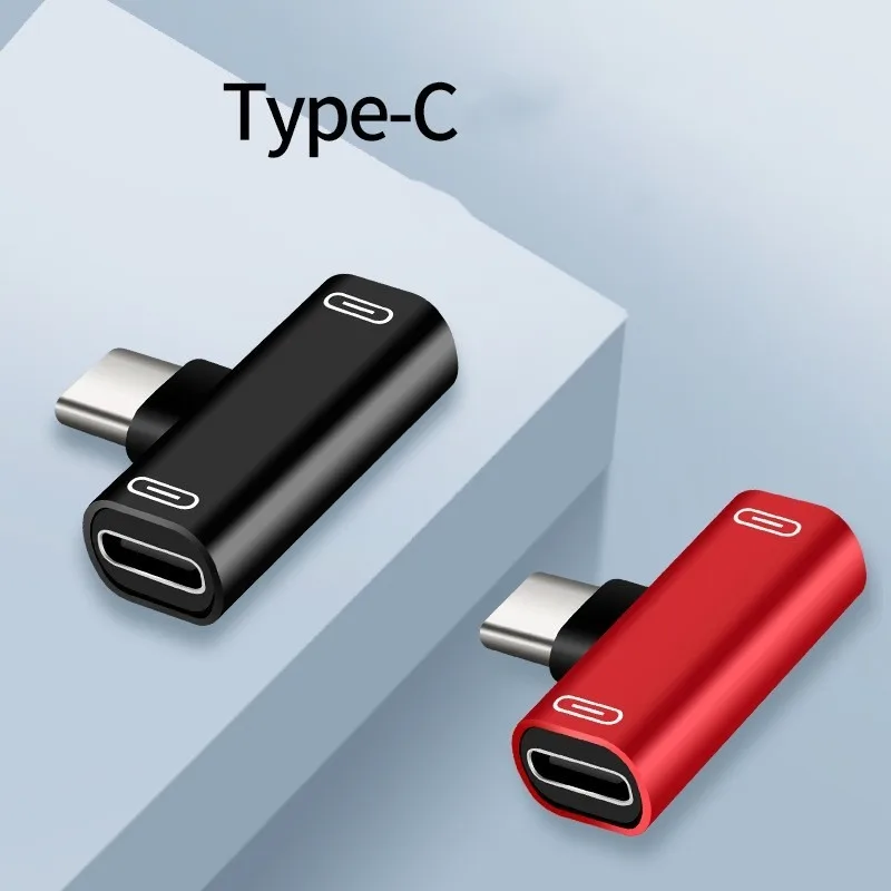 Usb-c-splitter typ-c-hane till dubbel typ 1 2 in -konverterare för telefon, hörlurar typ-c-port