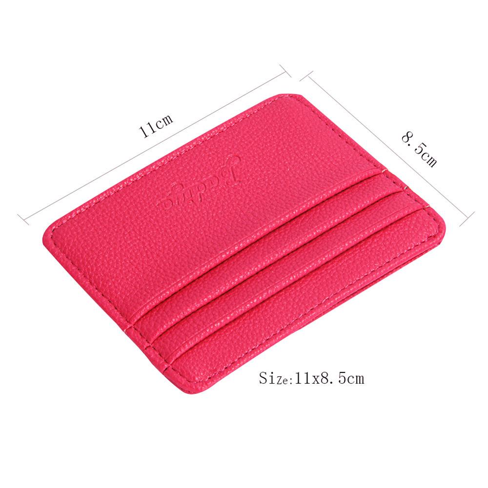 Credit Holder Card Vintage Retro Texture Mini ID Holders Business Credit Card Holder Leather Slim Bank Case Purse Wallet: Rose