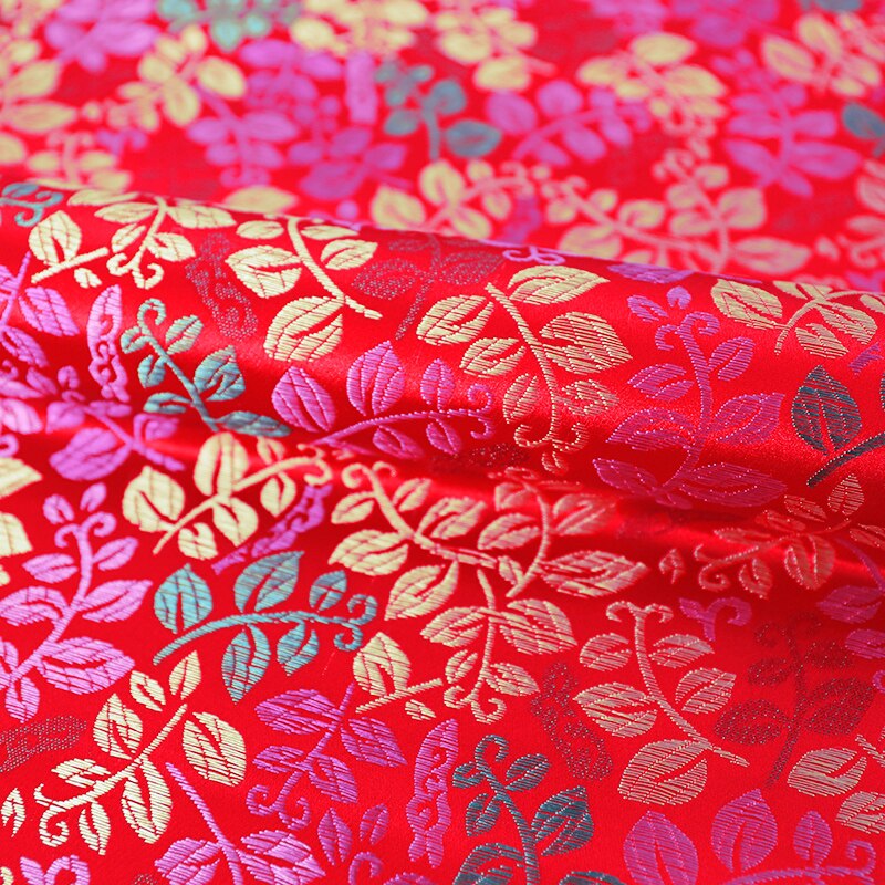 Satijn Kledij Stof Brokaat Jacquard Stoffen Materiaal Voor Naaien Cheongsam En Kimono Patchwork Steken Van Verschillende Kleuren: 5