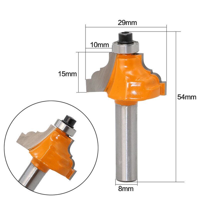 1Pcs 8mm Shank Chamfering Wood Router Bit With Bearing Line Tools Woodworking Tools Trimming Milling Cutter: Default Title