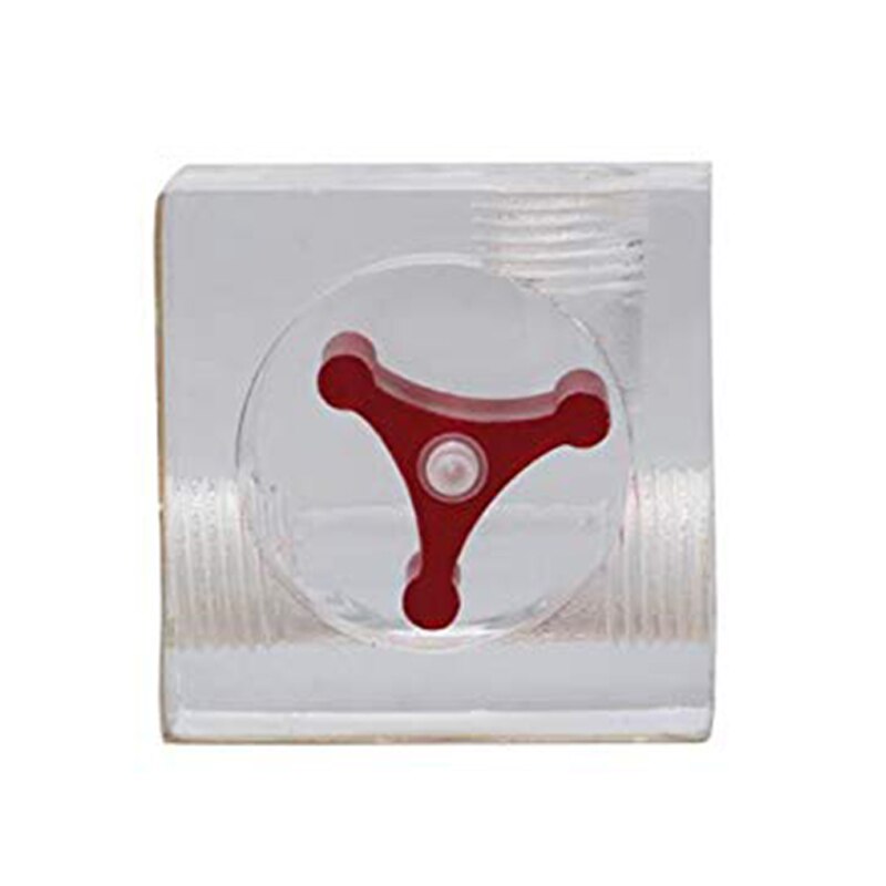 3 Way G1/4 Thread Durable Home 3 Impeller Acrylic Indicator for Pc Water Cooling Polished Surface Flow Meter Measuring: Default Title