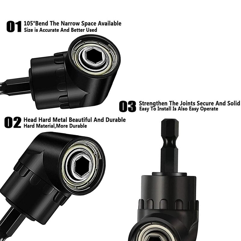Impact Driver Sockets Adapter Extension Drill Bit Set: 3Pcs Drill Nut,1/4inch Drill Bit Extension,Adapter Attachment