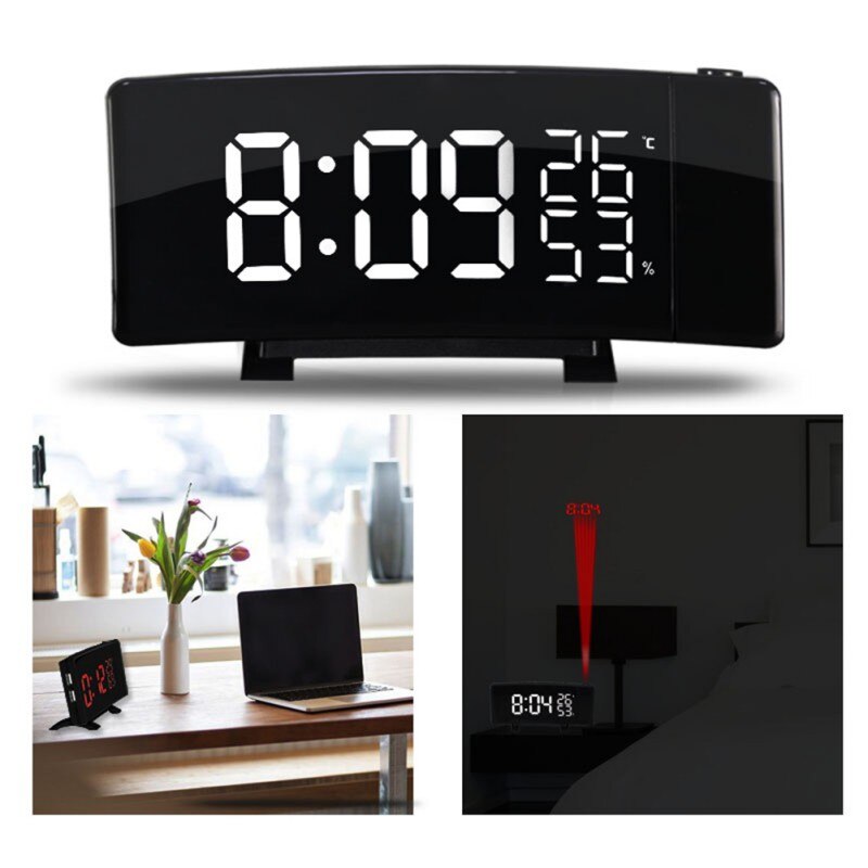 ♕s.Digital & Analog-Digital Clocks USB Digital Alarm Clock Electronic Projection With Thermometer Clock