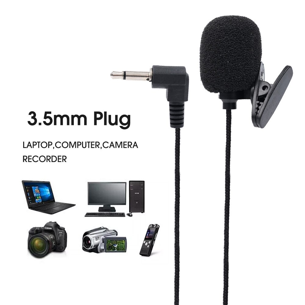 Minimikrofoni 3.5mm jakkipistoke mikrofoni stereo langallinen ulkoinen mikrofoni kannettavaan tietokoneeseen kannettava tietokone dvd radio auton äänimikrofoni