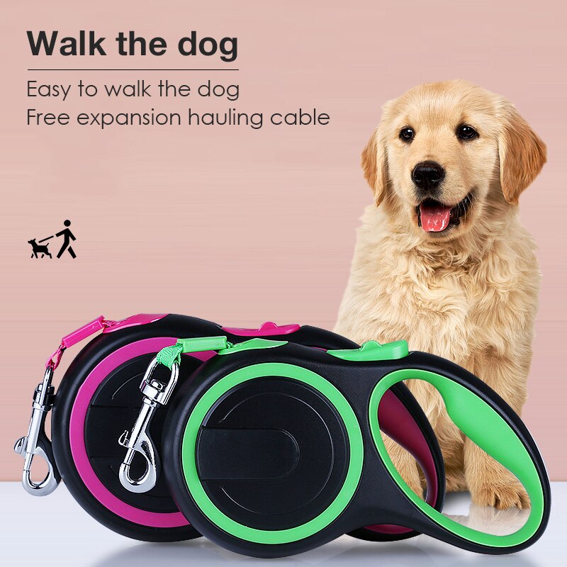 Lange sterke hondenriem, intrekbare hondenriem voor grote honden, duurzame nylon wandelriem, automatisch uitschuifbaar hondenkoord