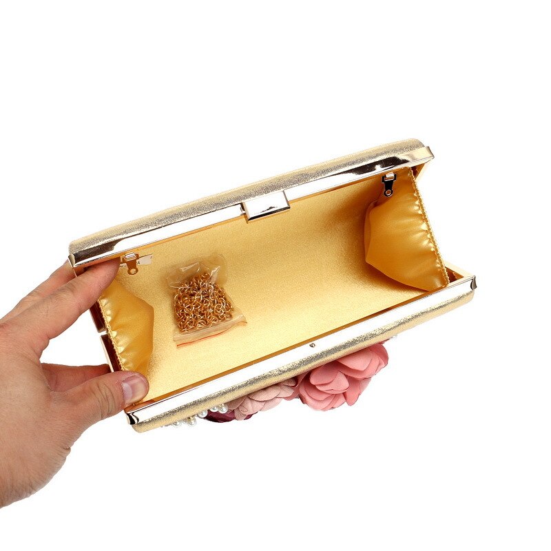 Hochzeit Party Abend Taschen Frauen Blume Kleine Schild Kupplungen Mit Kette Schulter Dame Hülse Perlen Geldbörse Handtaschen