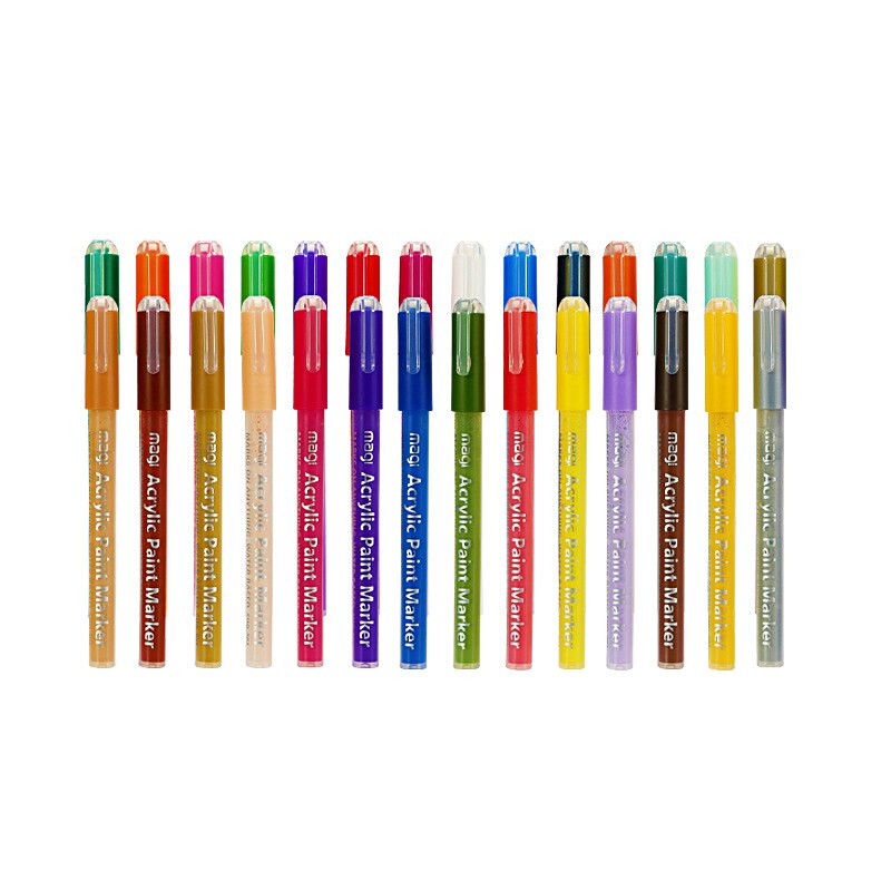 Diy Steen Keramische Acryl Borstel 12 Kleur Set Acryl Marker Pen Acryl Watergedragen Verf Pen