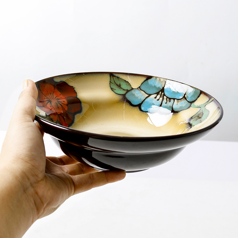 Household Dinnerware Porcelain Plate Bowl Combination Ceramic Tableware Set Western Steak Salad Noodles Plate DishSet Dinnerware