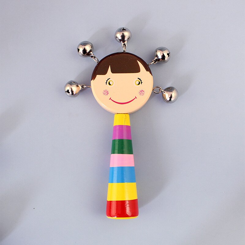 Baby Rammelaar Natuurlijke Veilige Materialen Houten Kleurrijke Rammelaar Hand Rammelaar Houten Tand Speelgoed Baby Bijtring Baby Cadeau Speelgoed: 5