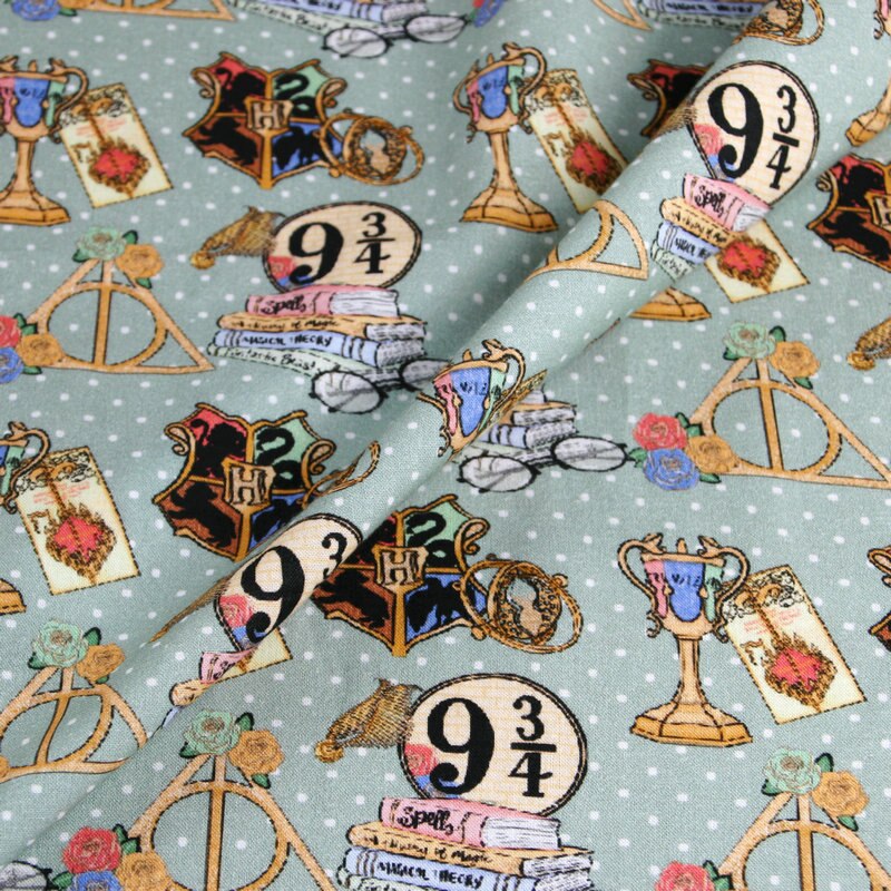 Tela de algodón con estampado Digital de dibujos animados tejido por el patio para máscara de niño, vestido, DIY, patchwork, material de costura textil