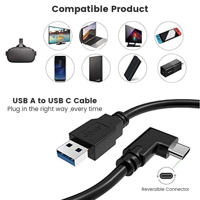 6M/5M Quest 2 Data Line Oplaadkabel Voor Oculus Quest 1/2 Link Vr Data Transfer Kabel USB-A Type-C Vr Headset Accessoires