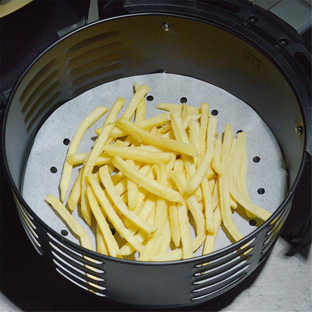 100 Sheets Baking Oil Paper With Hole Air Fryer Square Baking Paper Bun Cake Paper Saucer Baking Accessories Baking Kitchen Tool