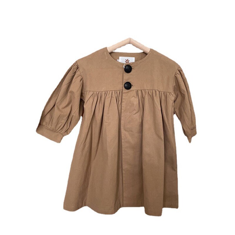 Autunno nuovi vestiti per bambini coreani bambola allentata Trench Toddler Girls nove punti cappotto manica bambino Casual semplice capispalla per bambini: 6