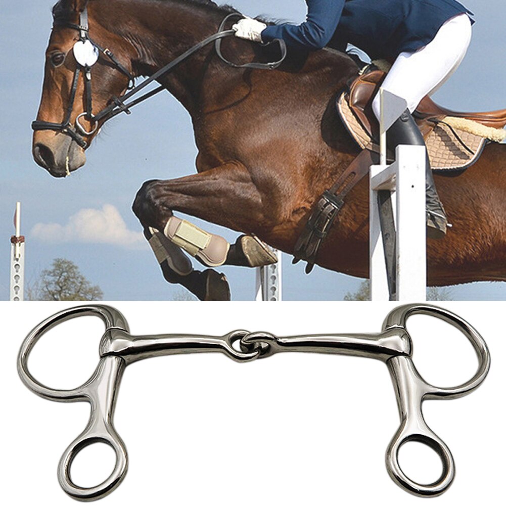Stainless Steel Snaffle Bit Loose Ring Horse Riding Rustproof Outdoor Equestrian Supplies Mouth Dee Solid Jointed Half Cheek