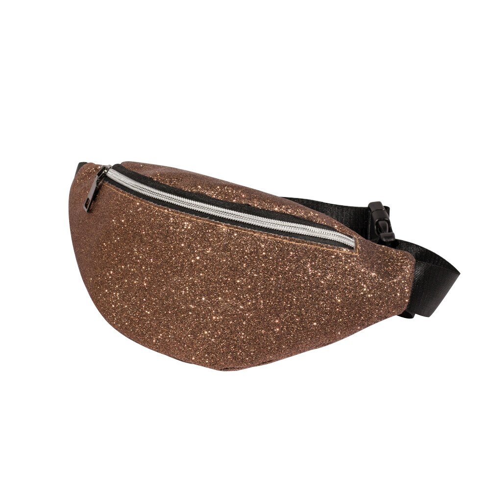 # H15 Taille Tasche Frauen Fanny-Pack Gürtel Taschen Taille Pack Frauen Bling Pailletten Brust Tasche heuptas wandelen sac Banane: Brown 