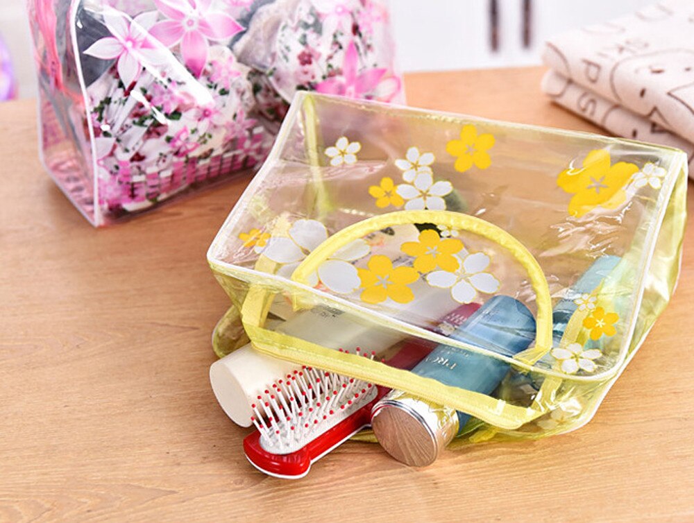 Vrouw Zakken Transparant PVC Bloem Waterproof Make-Up Toilettas Travel Wash Cosmetische Pouch kosmetik tas neceser mujer peque o