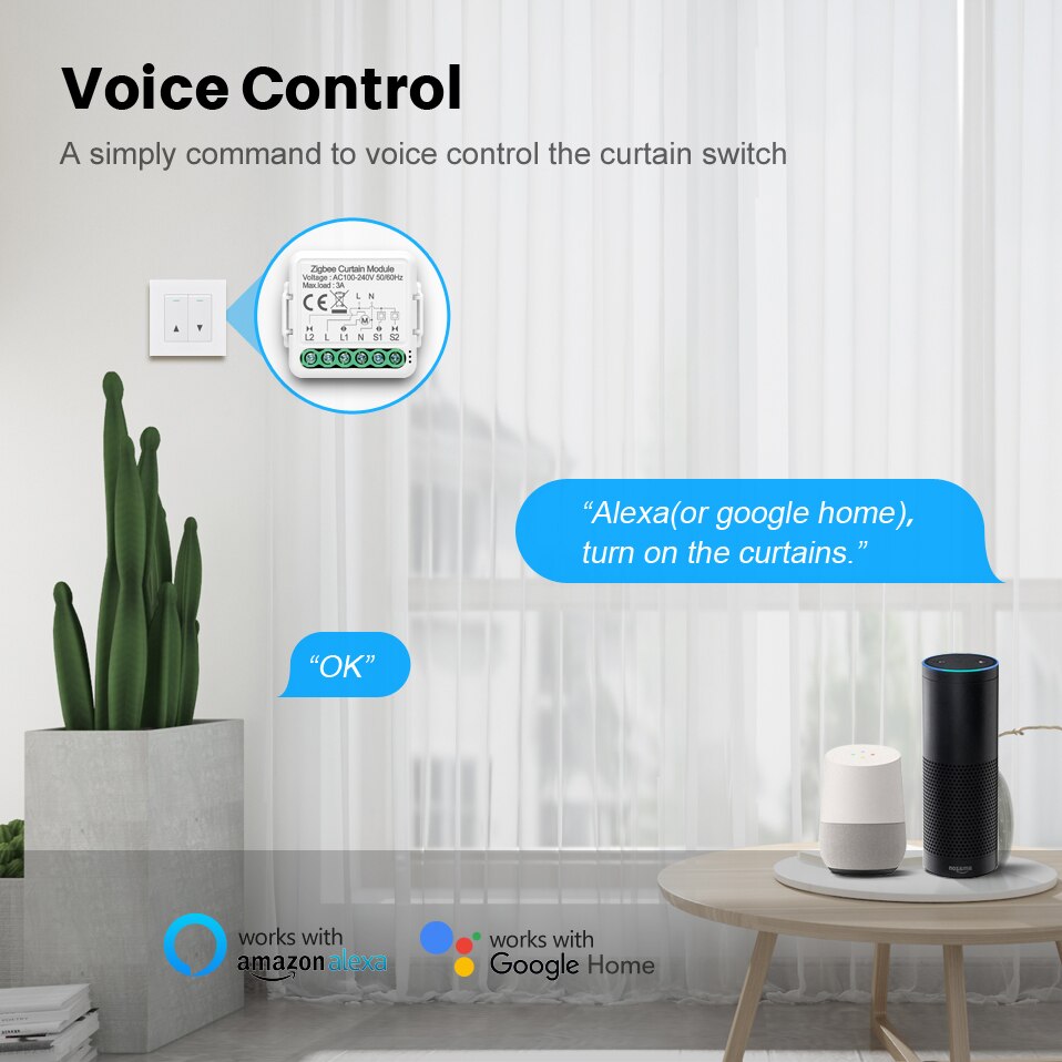 AVATTO – Module de rideau Tuya Zigbee pour volet roulant, application Smart Life, interrupteur de rideau à distance, fonctionne avec Google Home Alexa