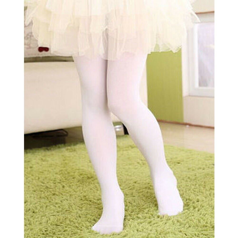 bebé recién nacido medias de algodón suave Pantyhose para niñas medias cálidas para bebé recién nacido 4-12 años de edad colores dulces: Blanco / S
