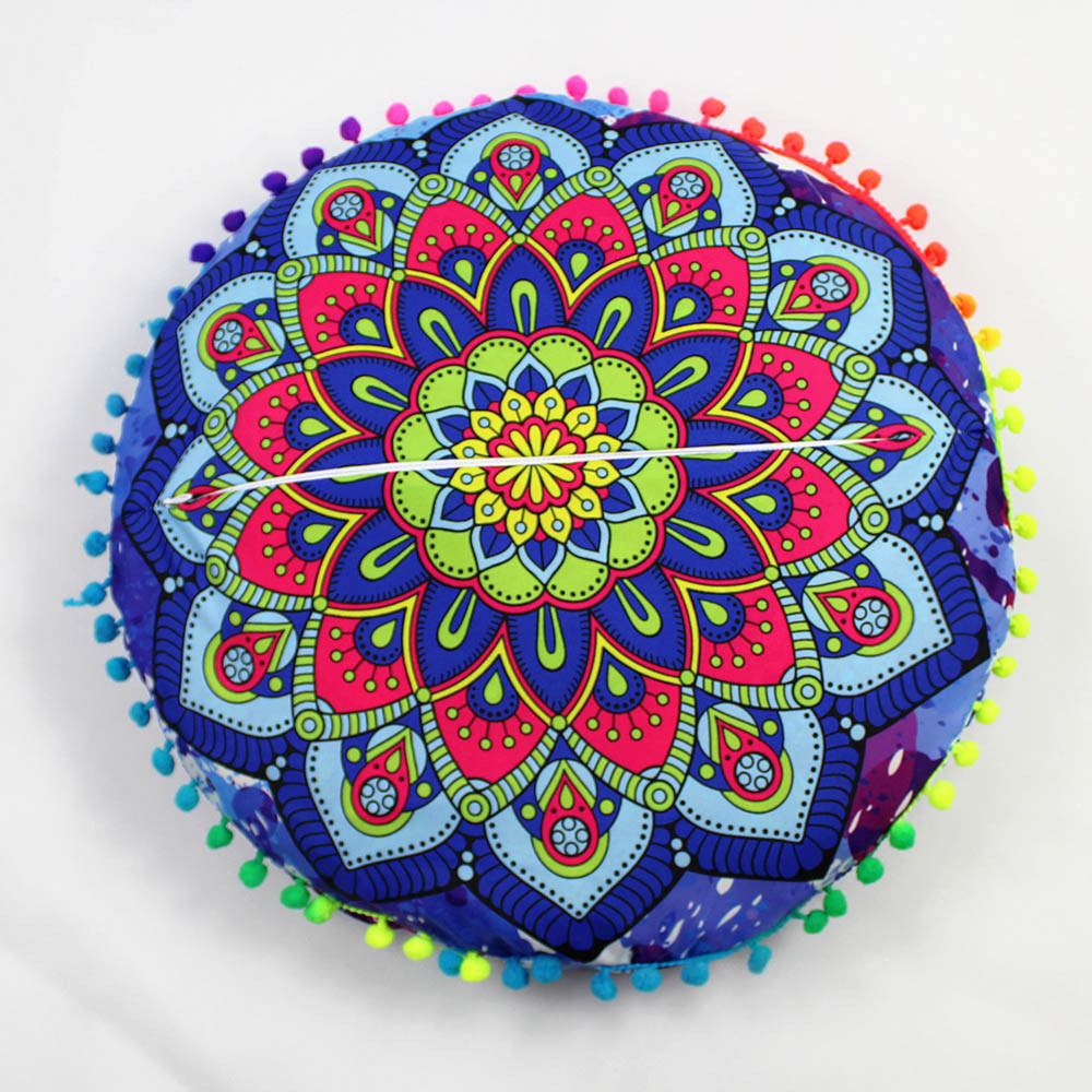 43*43cm indiska mandala golvkuddar runda bohemiska kuddar kuddar fodral textil kudde 3