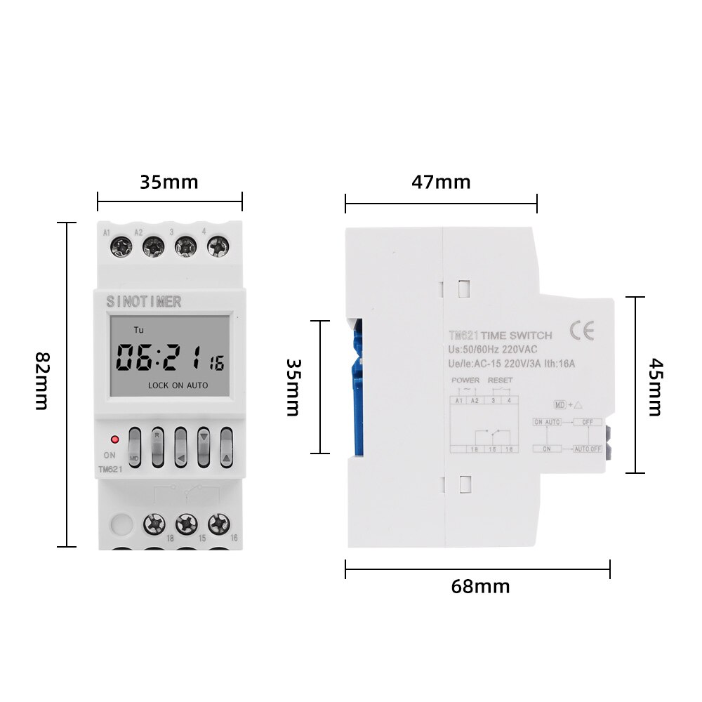 1 Minute Interval 16 OFF 16 ON Big LCD Display Programmable Timer Switch Digital Time Relay Timer With Countdown Function