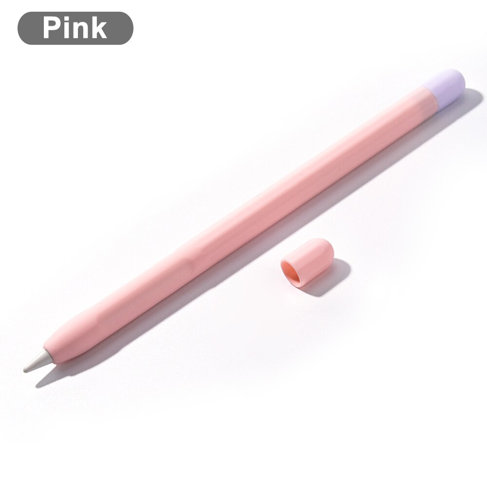 Funda protectora de silicona suave para bolígrafo, tapa de pluma antideslizante, a prueba de polvo, Color caramelo, para Apple Pencil 1ª generación: Pencil 1st - Pink