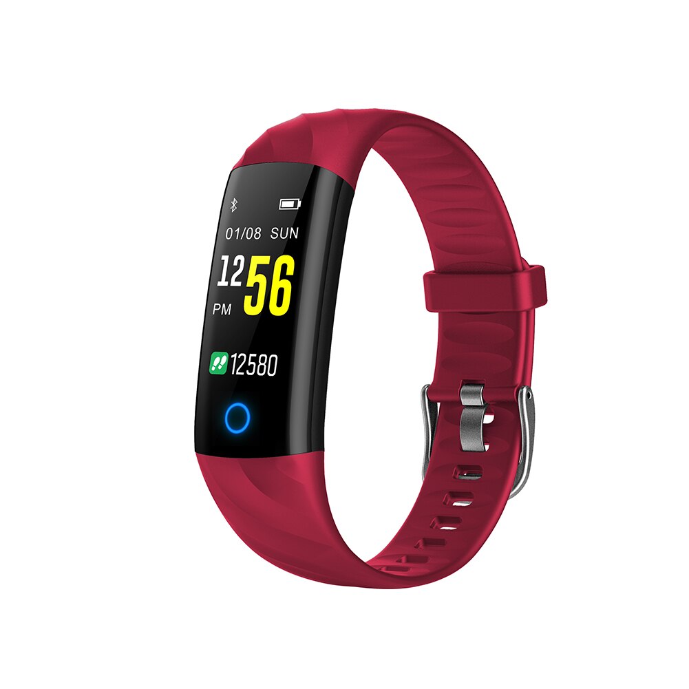 S5 smart armbånd farveskærm  ip67 fitness tracker blodtryks pulsmåler smart band til android ios-telefon: Rød