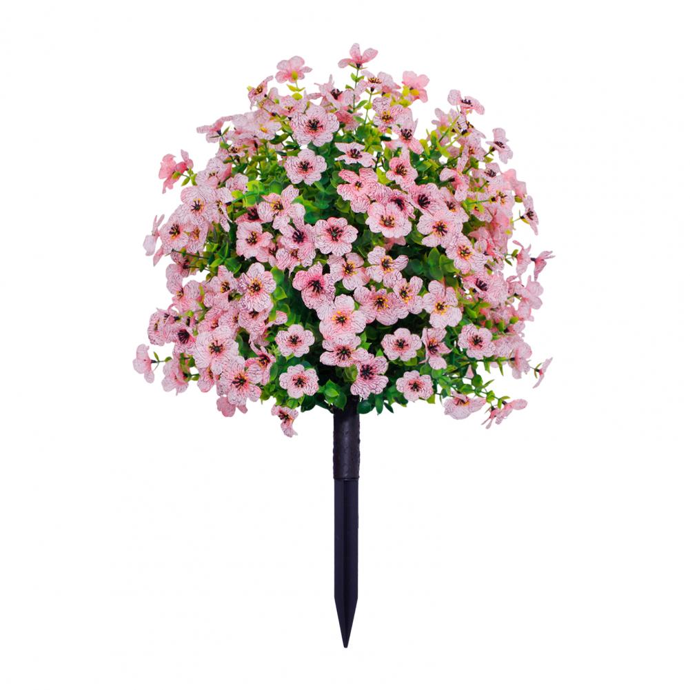 Artificial Stake Uv Resistant Artificial Flowers with Stakes for Indoor Outdoor Garden Porch Patio Wedding Party Decor Faux: SKY BLUE