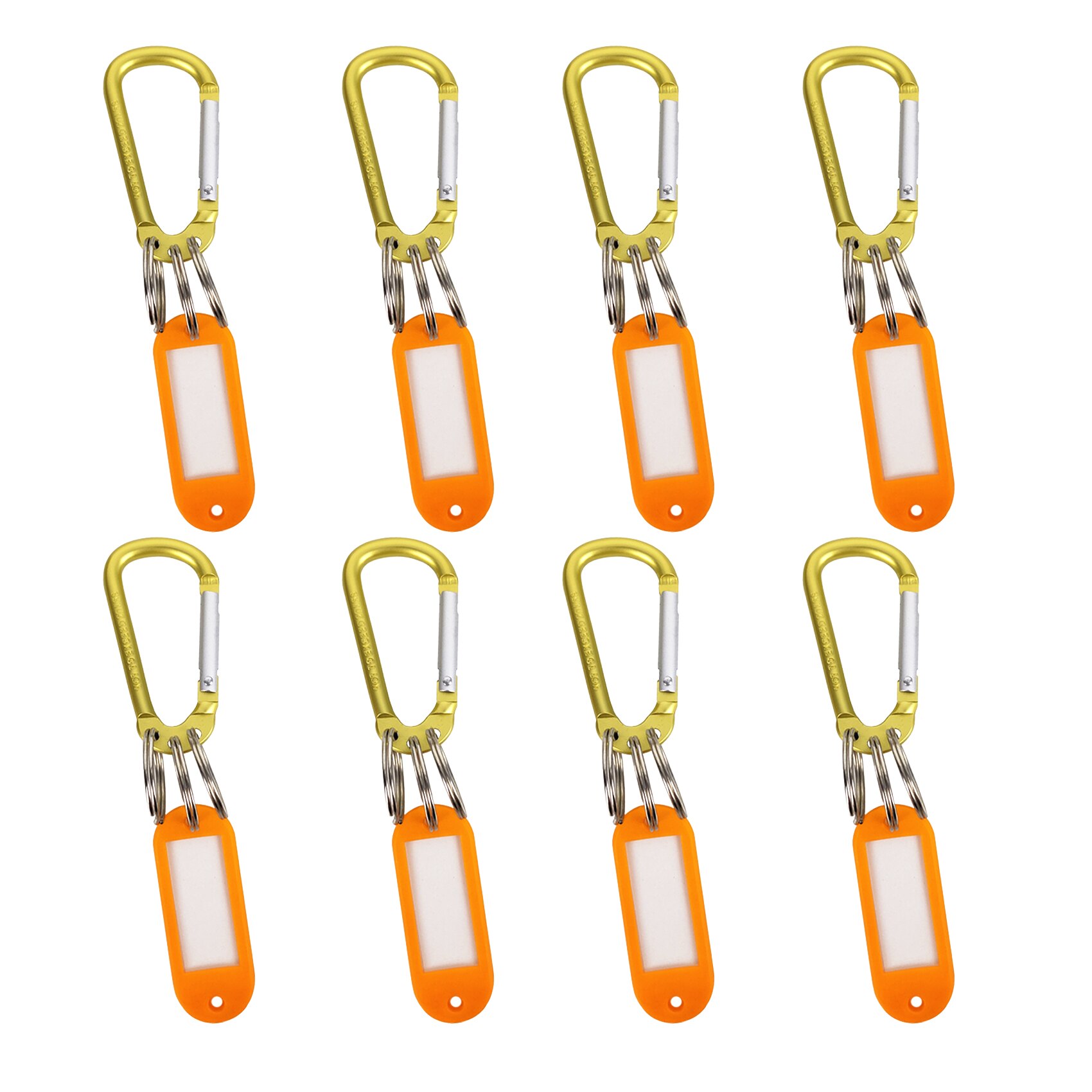 F Aventik 6 couleurs en aluminium d-forme mousqueton pince boucle 6cm avec 3 porte-clés 1 étiquette nominative Multi usage pour randonnée porte-clés: gold of 8pcs
