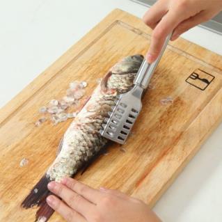 Stainless Steel Fish Scale Planer Multifunctional Fish Scraper Flat Brush Fish Scaler Kitchen Accessories Fish Convenient