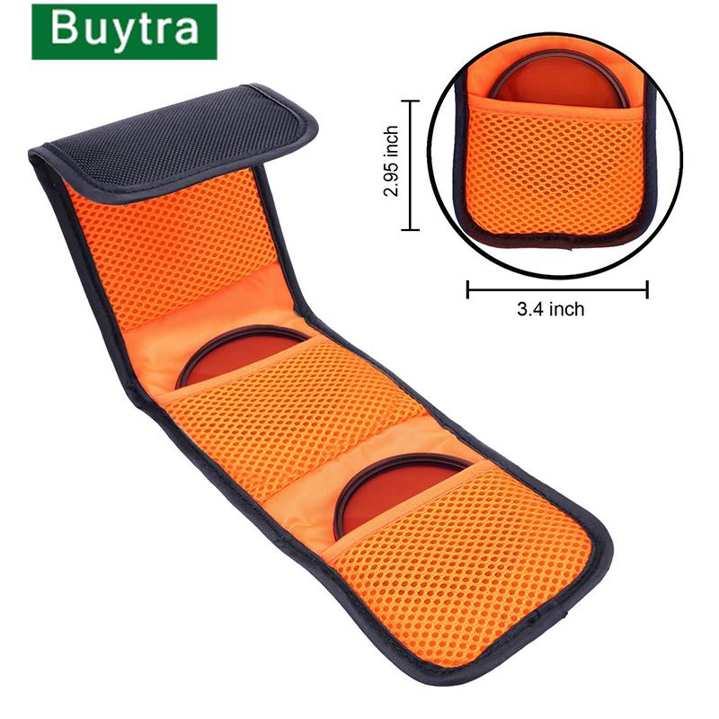 Pokrowiec na Filtr Obiektywu Aparatu - 3 Kieszenie - Na Filtry 82mm ND UV CPL - Etui Portfel
