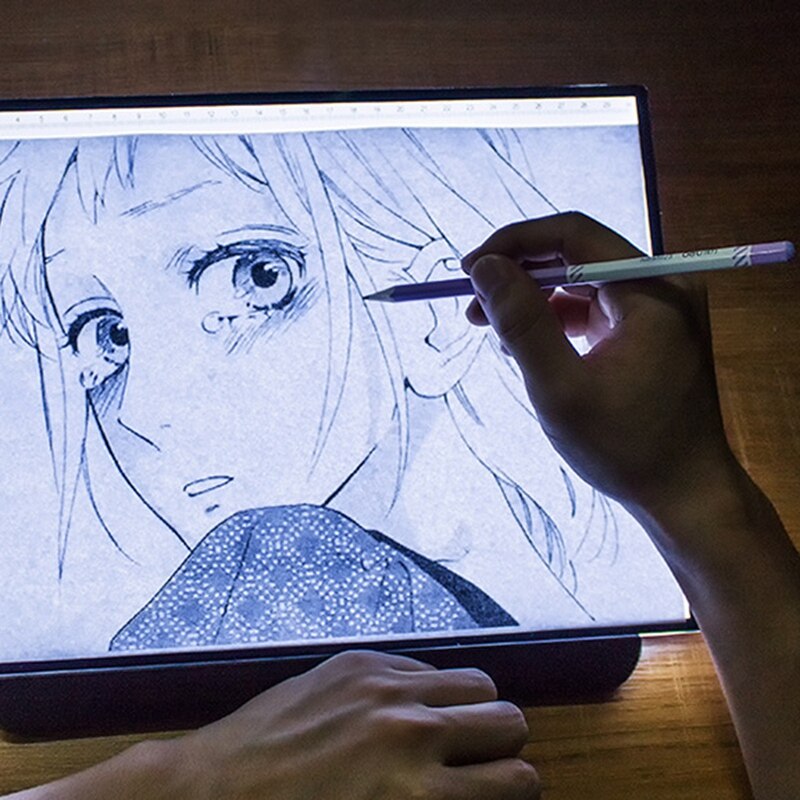 A4 LED Light Box,Trace Light Pad Drawing Adjustable Brightness Tracer, USB Power Ultra-Thin Portable Light Pad