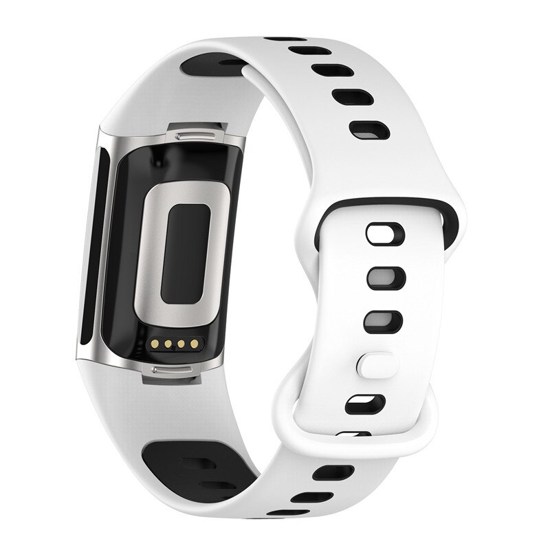 Vervanging Band Voor Fitbit Lading 5 Band Siliconen Polsband Voor Fitbit Lading 5 Smart Horloge Lading 5 Band Polsband: xyst-white black