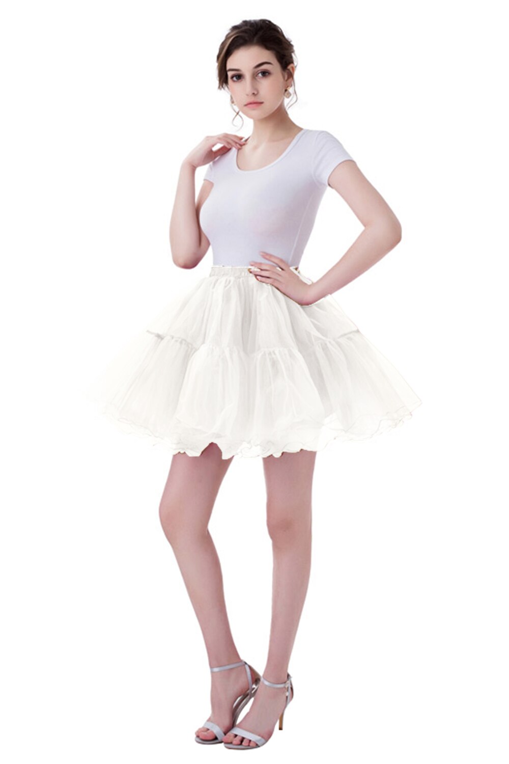 Jupon court Tutu en Tulle pour femmes, jupe-sous-jupe en maille plissée, robes de danse de Ballet, , en Stock