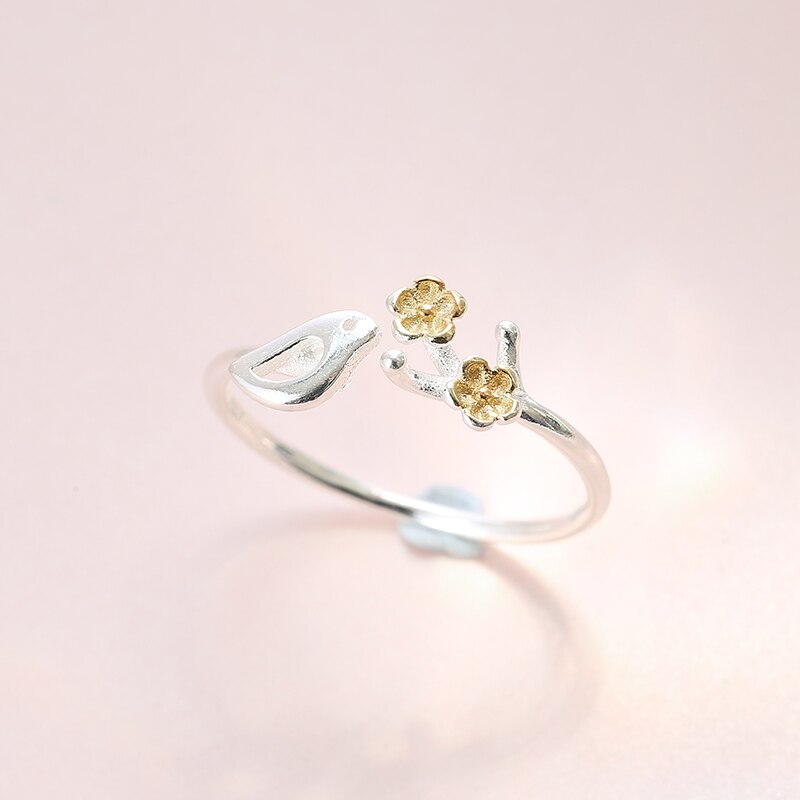Summer Beach Vacation Vintage New Bird Flower Ring For Women Boho Knuckle Rings Boho nuovi gioielli affascinanti