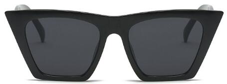 Cat eye vintage mærke sorte damesolbriller 90s luksus solbriller til kvindelige retro firkantede solbriller nuancer gafas: C1 sort ramme sort