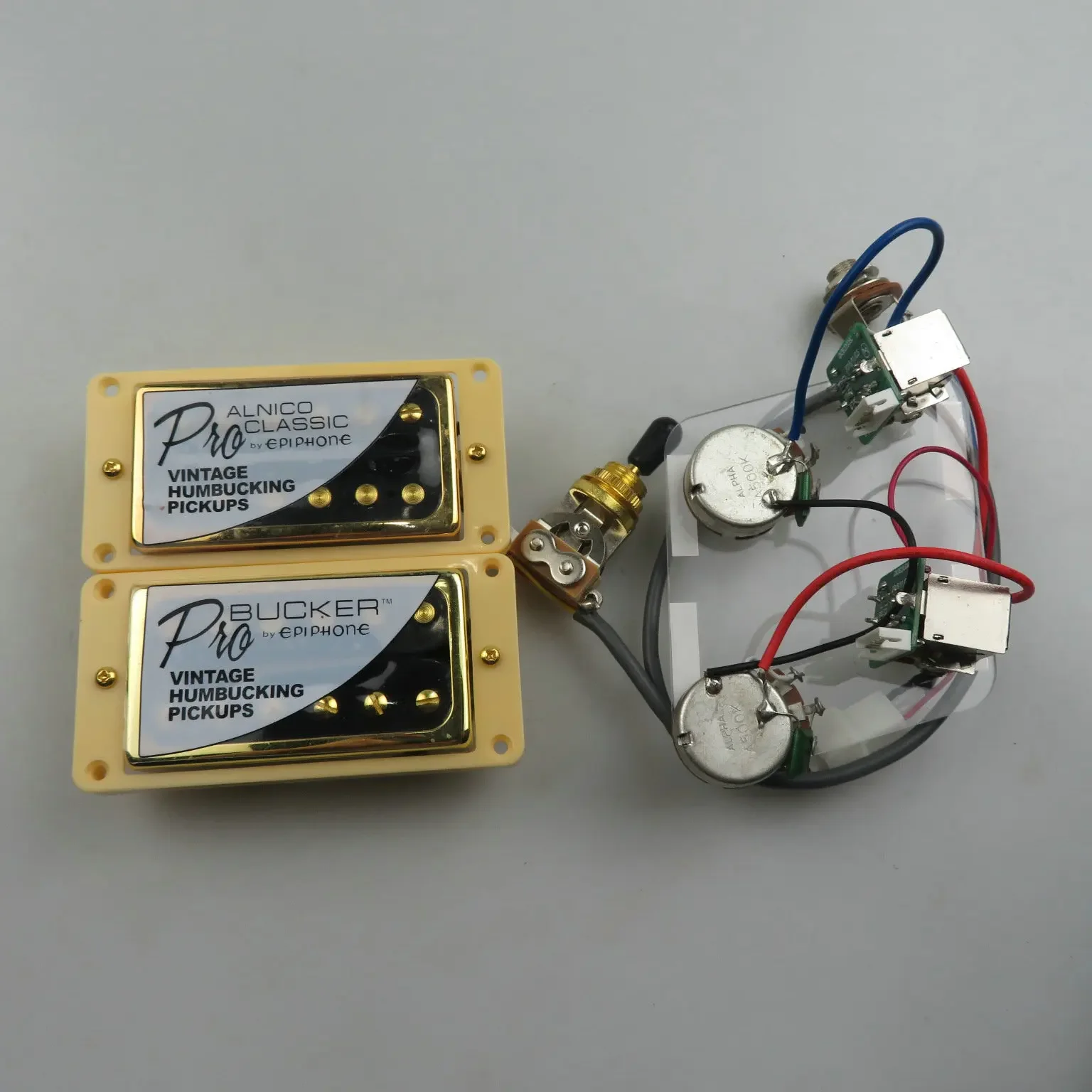 Humbucker Alnico Classic 57 y PRO Bucker pastillas de guitarra arnés de cableado push pull: Amarillo claro