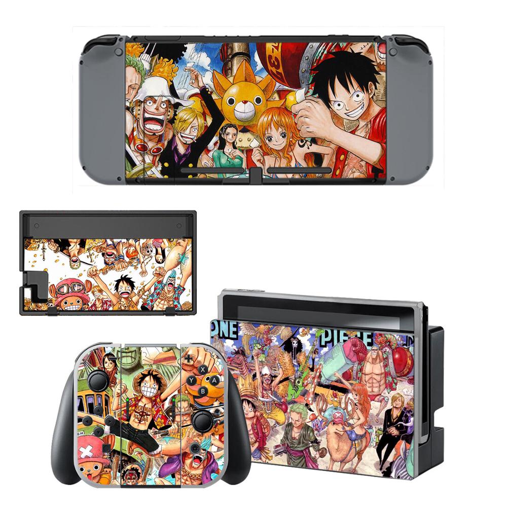 One Piece Luffy Screen Protector Sticker Skin for Nintendo Switch NS Console Dock Charger Stand Holder Joy-con Controller Vinyl