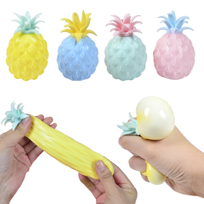 Ananas Anti Stress Palla Uva Divertente Gadget Giocattoli di Sfiato di Decompressione Per I Bambini Lo Stress Autismo Polso della Mano Spremere Giocattoli B1044