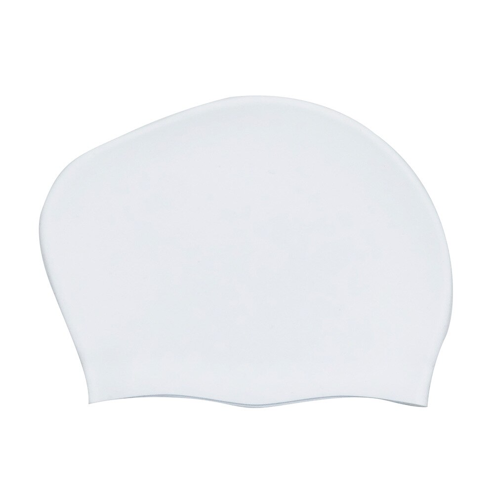 1pc Women Swimming Caps Silicone Gel Ear Protection Long Hair Waterproof Swim Caps for Women Men Swimming Diving Hat Cover: White