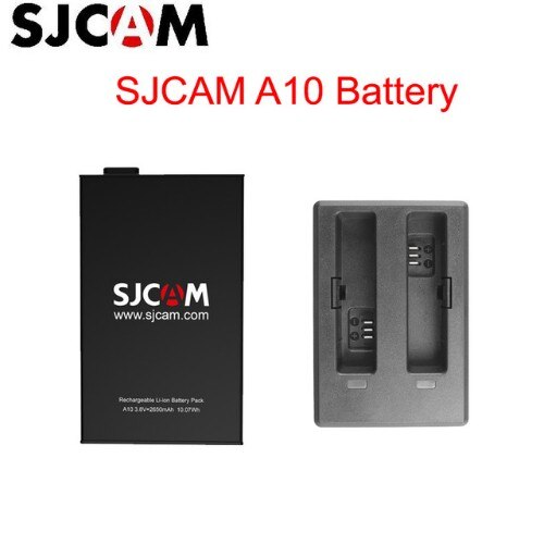 100% Originele SJCAM A10 2650 mAh Backup Oplaadbare Li-on Batterij En Lader Accessoires Voor SJCAM A10 WiFi sport Camera DV: charger and 1battery