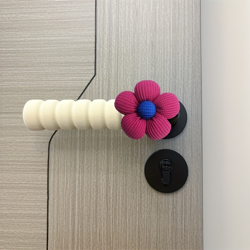 Guantes de manija de puerta estilo flor pequeña para puestos de puertas, cubiertas insonorizadas y anticolisión para protección de puertas