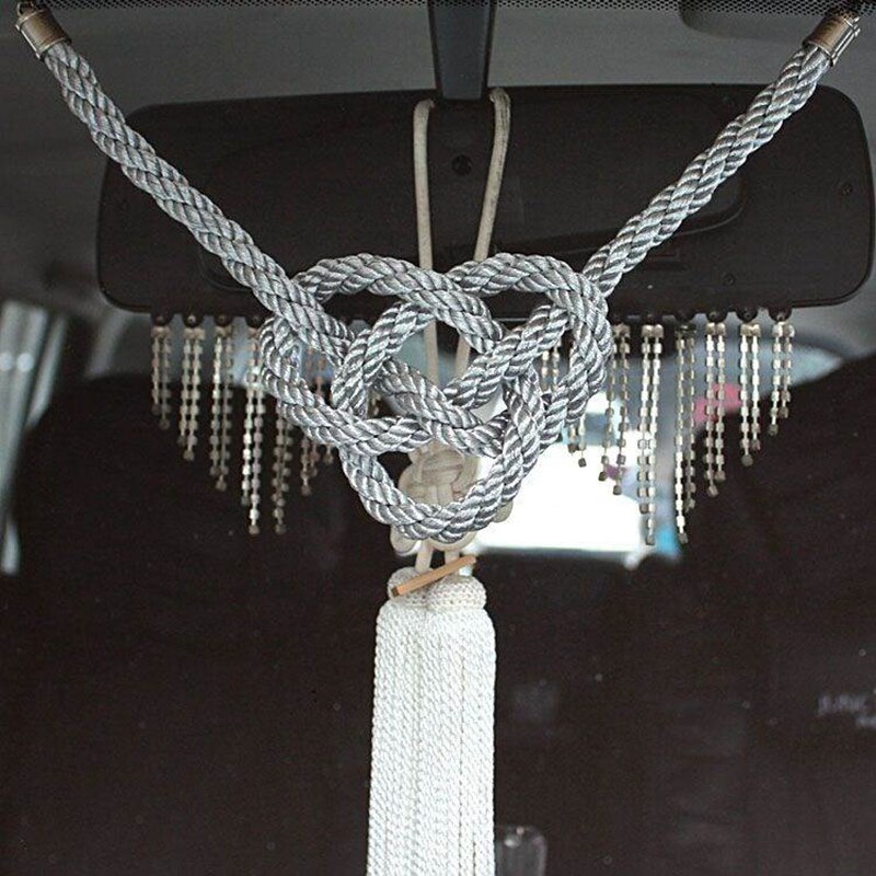 JP JDM Car Pendant Interior Decor Fusa Kiku Knots Junction Produce Auto Rearview Mirror Hanging Ornament Car Accessories: 1 Sets