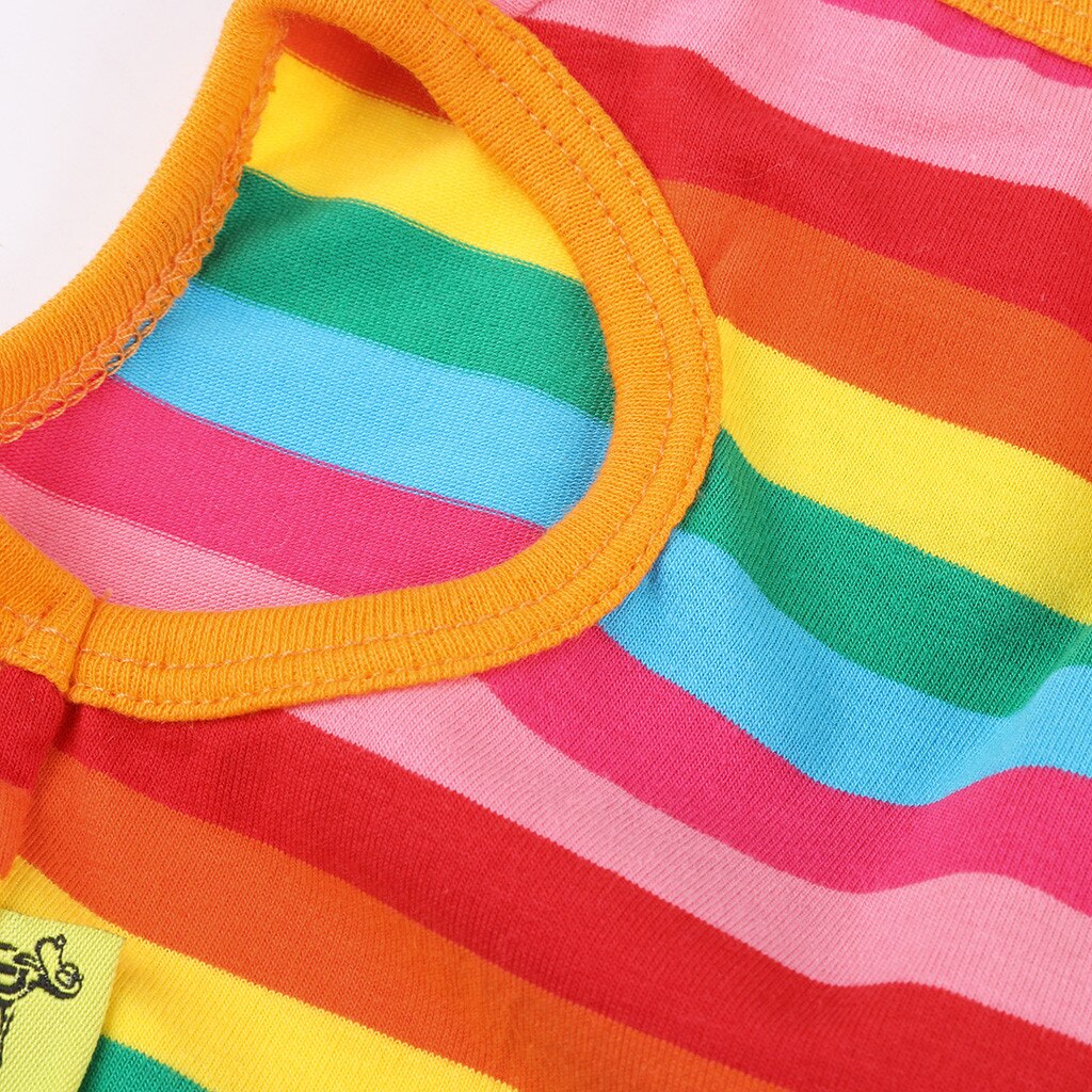 Moda kamizelka dla zwierząt lato i jesień tęczowe paski placki ubrania dla kotów ubrania dla psów Mascotas akcesoria kombinezon dla szczeniaka kurtka Perro