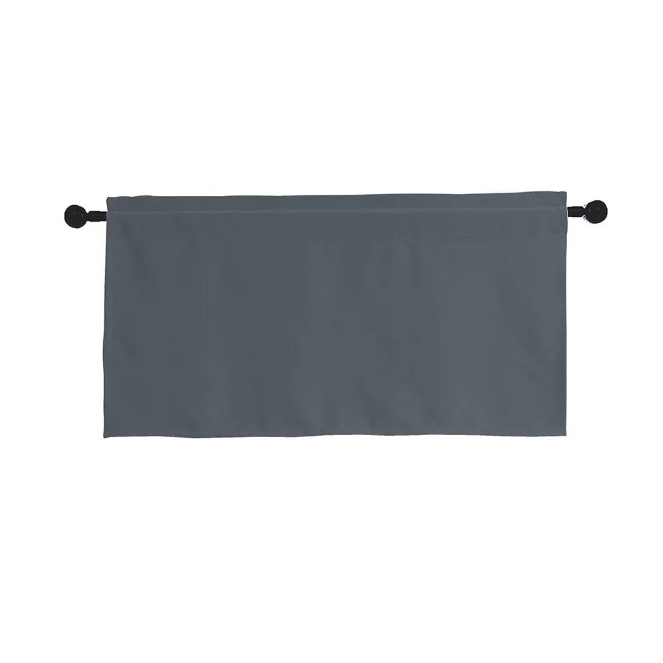 Rideau tête couleur unie tringle style américain ombrage | Petit rideau étude cuisine café rideau court, rideaux de cuisine: grey / 132x46cm