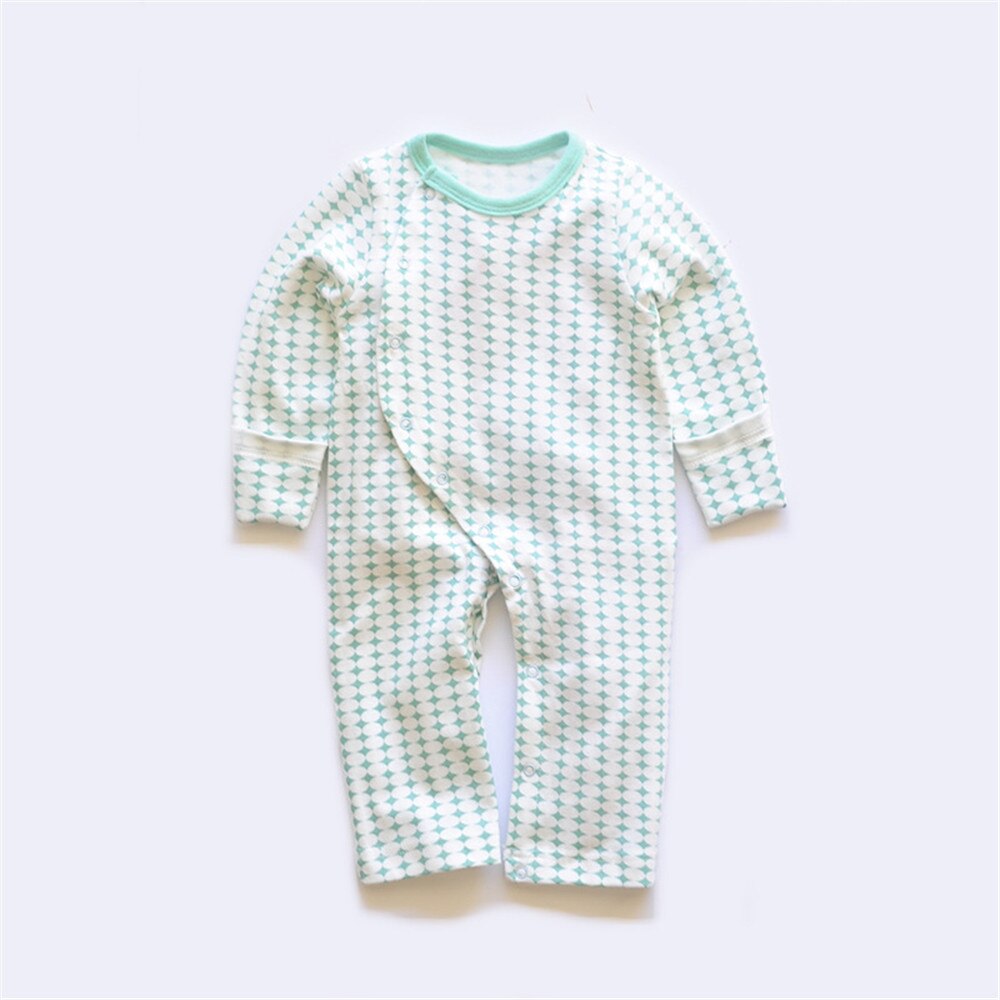 Pasgeboren Baby Dwarsliggers Met Wanten 0-12 Maanden Baby Meisjes Robe Jumpsuit Voor Pasgeboren Jongens Twee Manieren Te Dragen pyjama Gown: Diamond Pattern / 6-9 Months