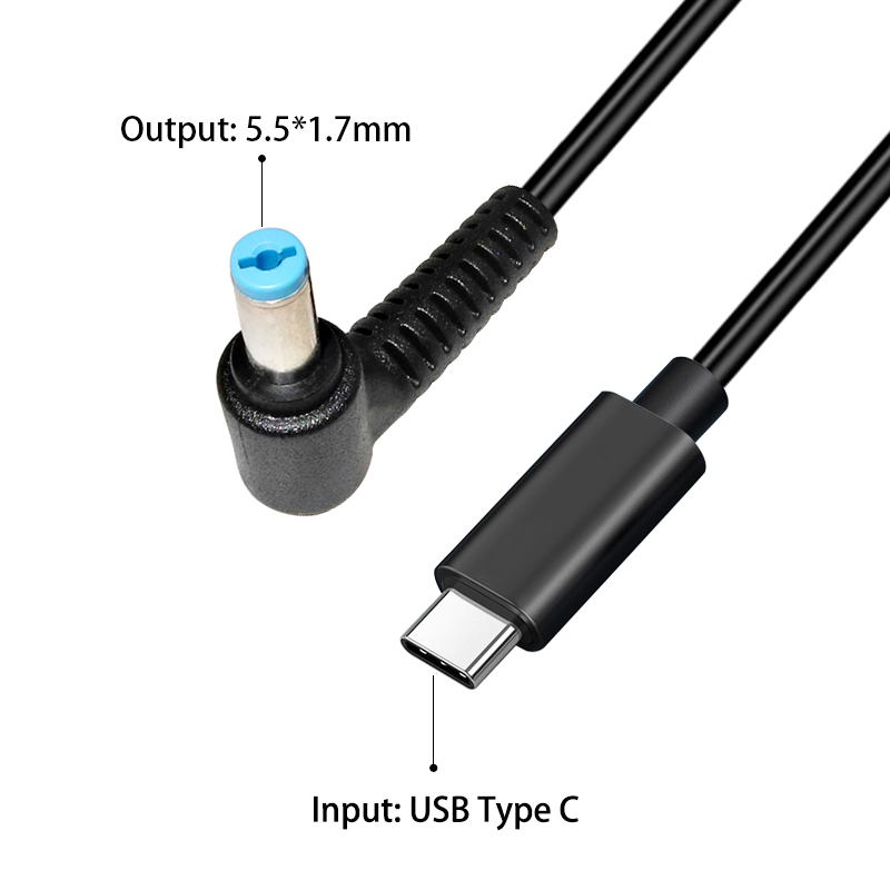 USB Type C PD to 5.5x1.7mm Dc Power Adapter Connector Cable for Acer Aspire 5315 5630 5735 5920 5535 Laptop Charging Cable Cord